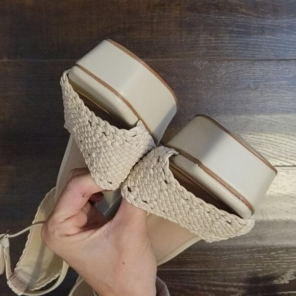 New Sam Edelman Nattie Clog Sandals Womens 9 Neutral Retro Chic Boho Elevated - Picture 3 of 10